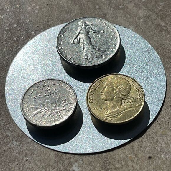 SET OF THREE FRENCH AUTHENTIC COIN MAGNETS (SET #2) - Picture 1 of 11